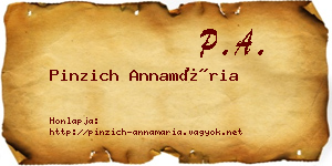 Pinzich Annamária névjegykártya
